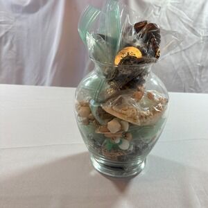 Mixed Costume Jewelry Lot in Glass Vase Vintage Style Necklaces Bracelets Craft